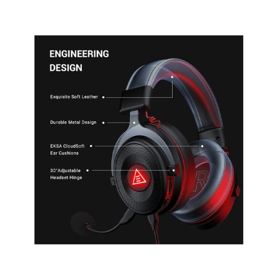 EKSA E900 Pro Noise Cancelling 7.1 Surround Sound Gaming Headset Black