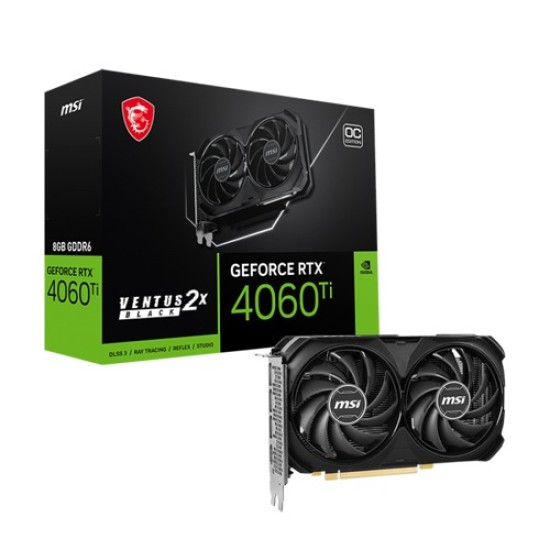 MSI GeForce RTX 4060 Ti VENTUS 2X BLACK 8G OC GDDR6 Graphics Card