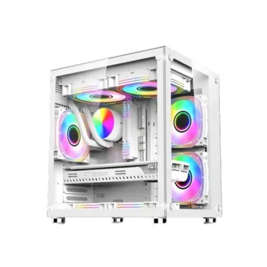 PC Power ICE CUBE White Desktop Gaming Casing With 350Watt PSU