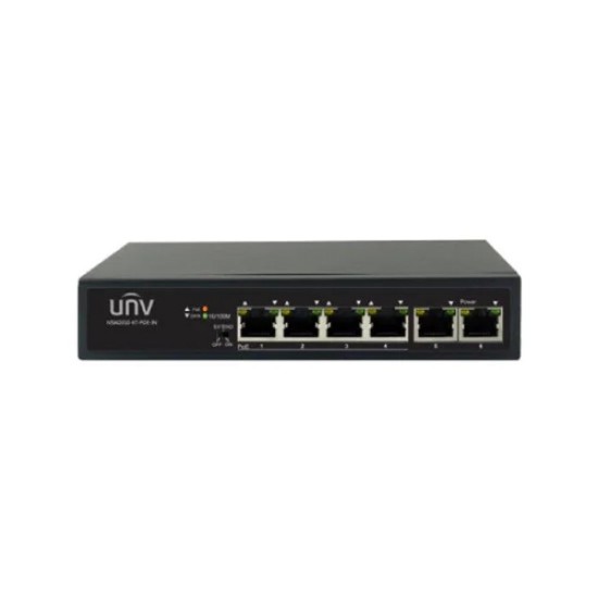 UNIVIEW NSW2010-6T-PoE-IN 4 PORT PoE SWITCH WITH 2 X ETHERNET UPLINK